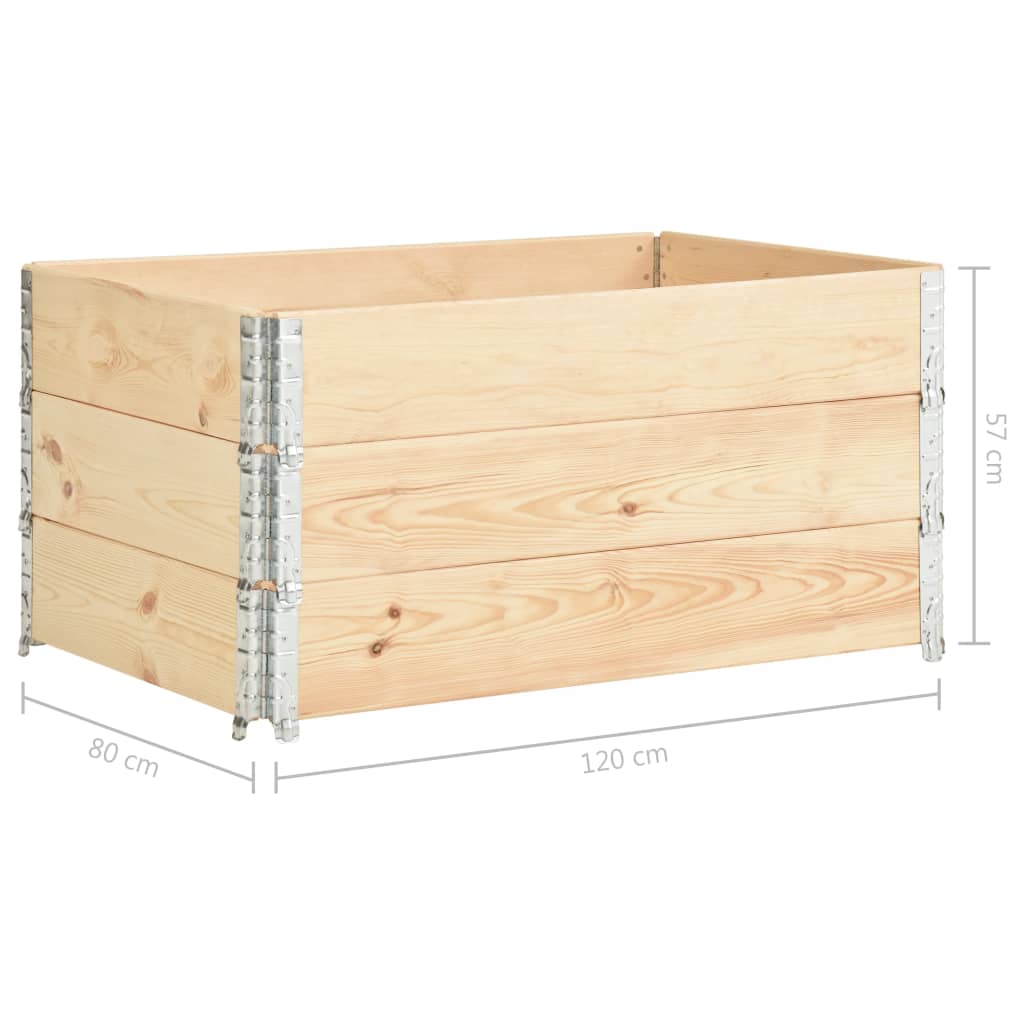 vidaXL Podniesione grządki, 3 szt., 80x120 cm, lite drewno sosnowe