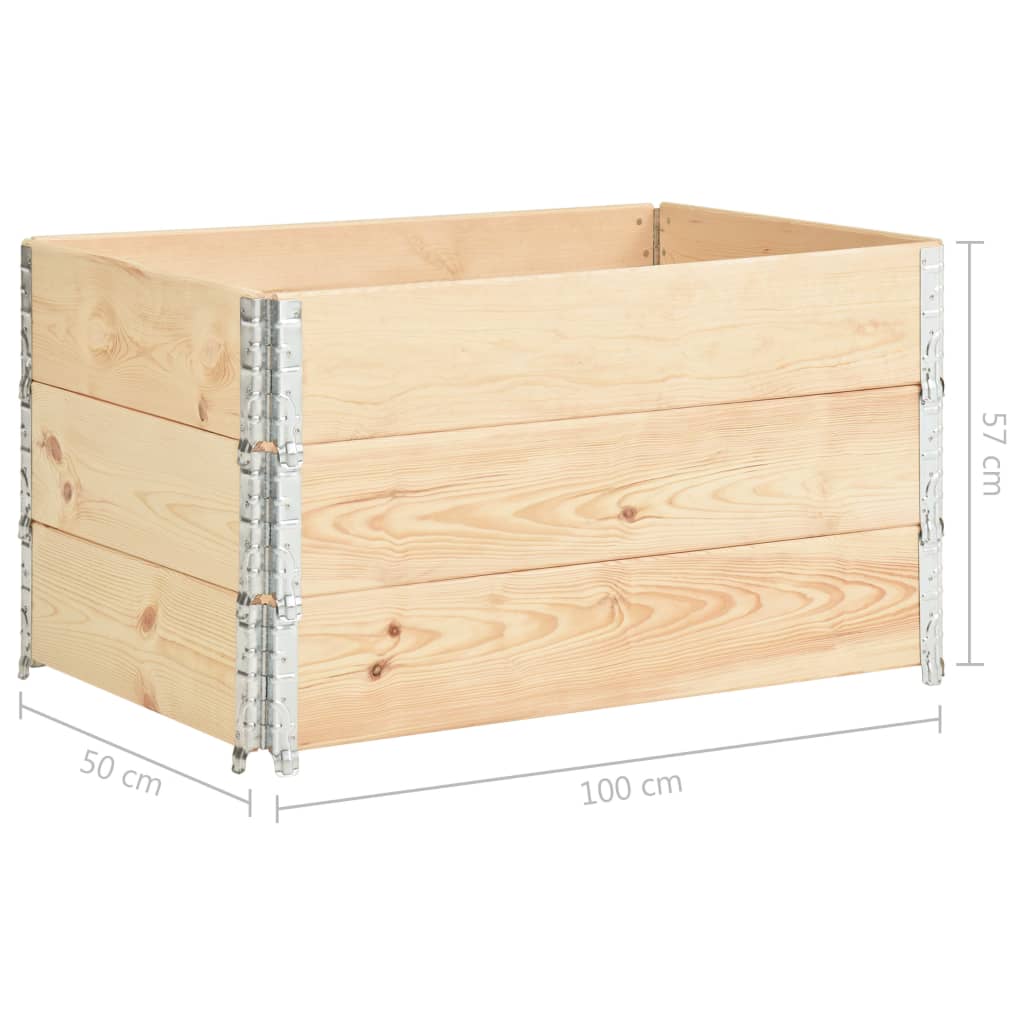 vidaXL Podniesione grządki, 3 szt., 50x100 cm, lite drewno sosnowe
