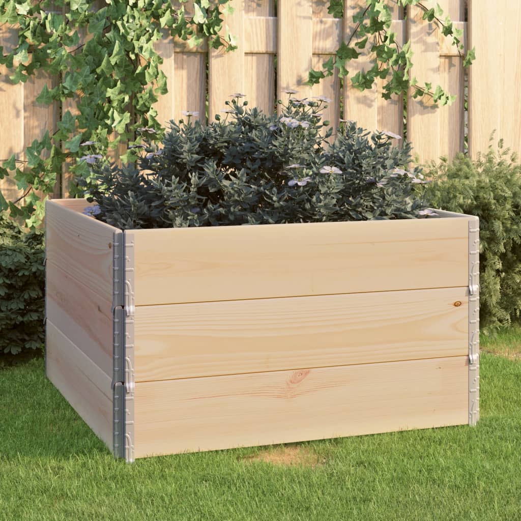 vidaXL Podniesione grządki, 3 szt., 100x100 cm, lite drewno sosnowe
