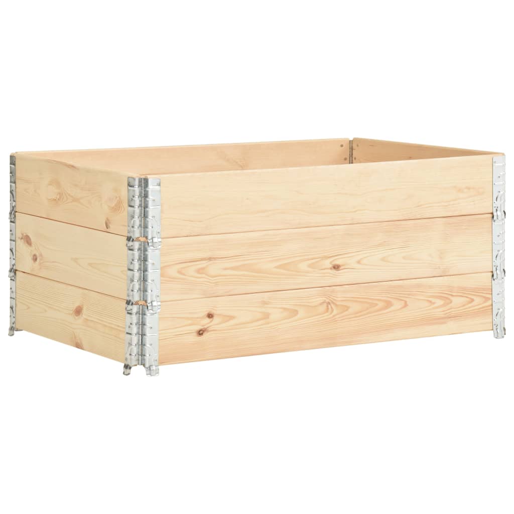 vidaXL Podniesione grządki, 3 szt., 100x150 cm, lite drewno sosnowe