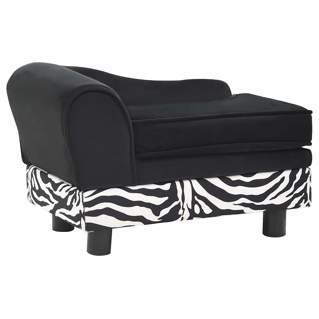 vidaXL Sofa dla psa, czarna, 57x34x36 cm, pluszowa