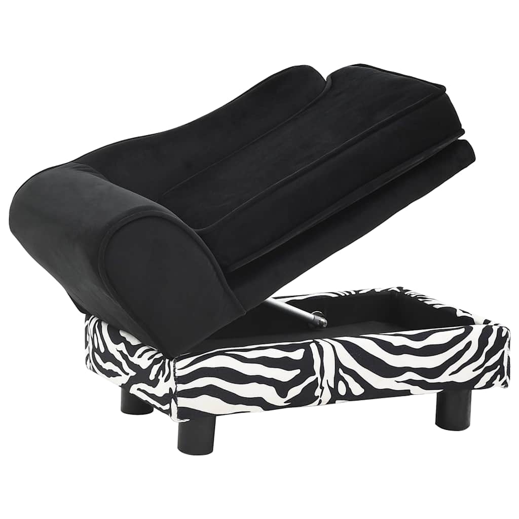 vidaXL Sofa dla psa, czarna, 57x34x36 cm, pluszowa