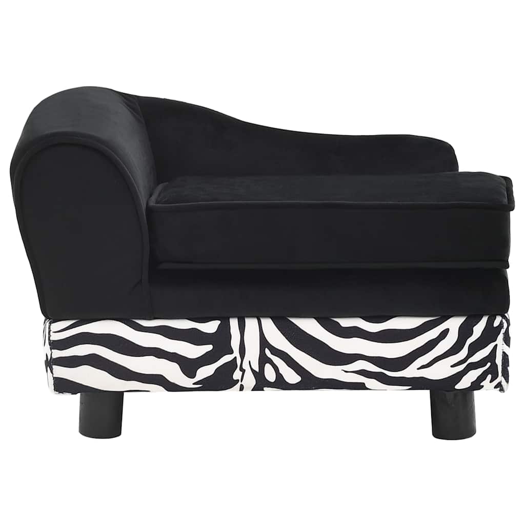 vidaXL Sofa dla psa, czarna, 57x34x36 cm, pluszowa