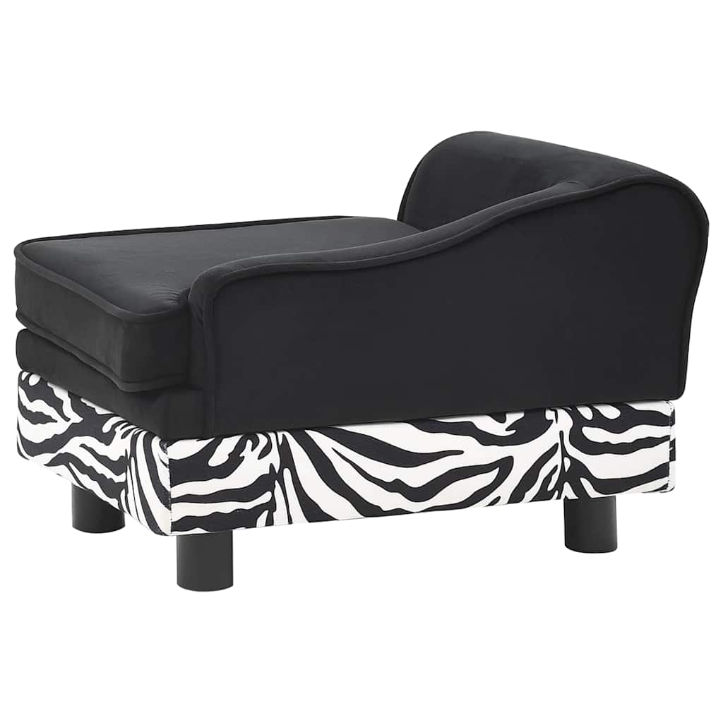 vidaXL Sofa dla psa, czarna, 57x34x36 cm, pluszowa