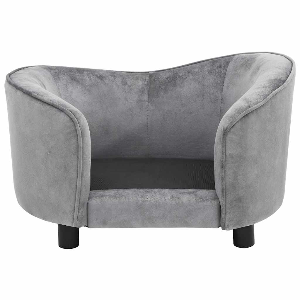 vidaXL Sofa dla psa, szara, 69x49x40 cm, pluszowa