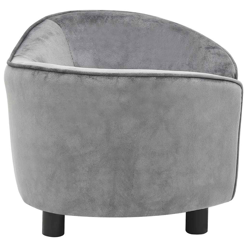 vidaXL Sofa dla psa, szara, 69x49x40 cm, pluszowa