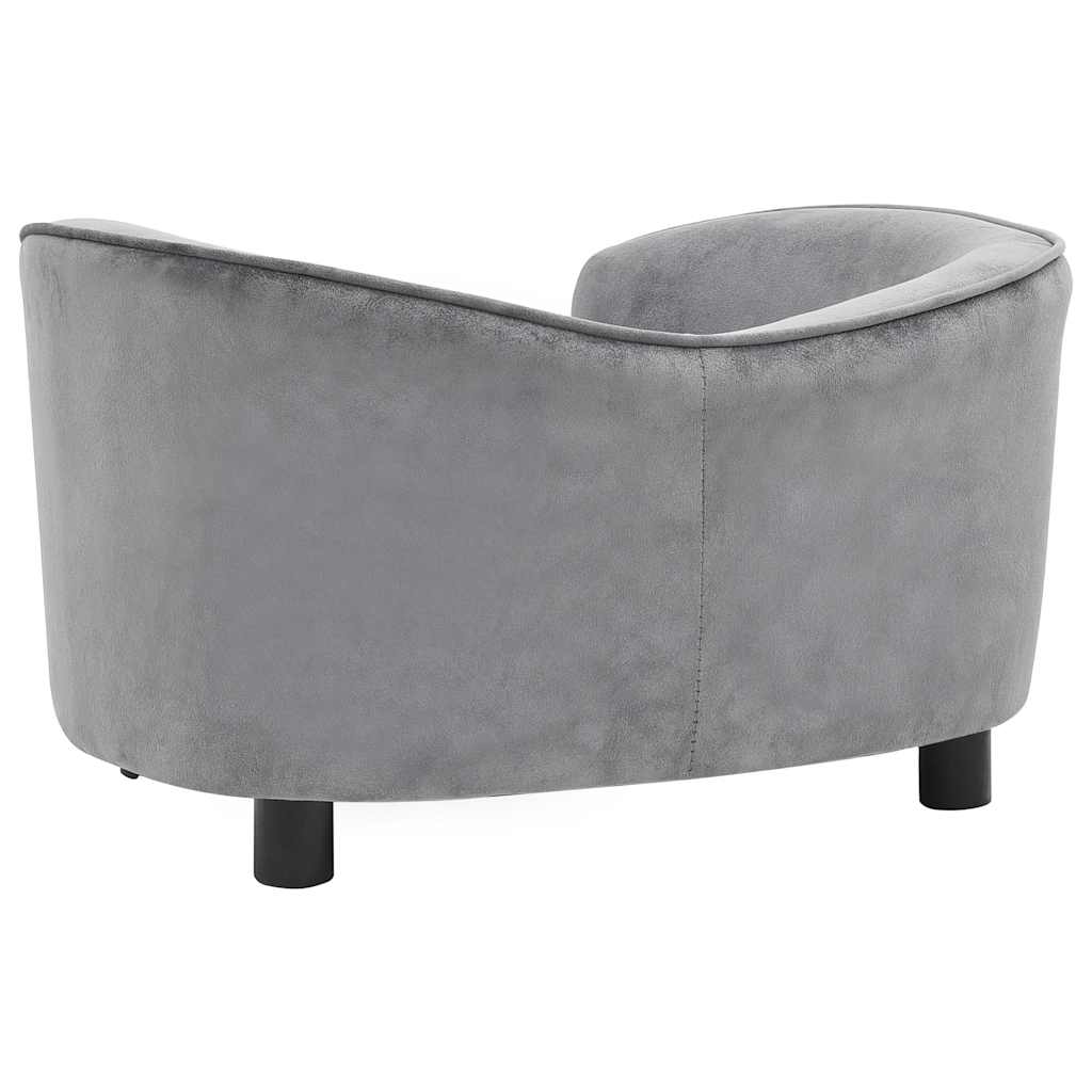 vidaXL Sofa dla psa, szara, 69x49x40 cm, pluszowa