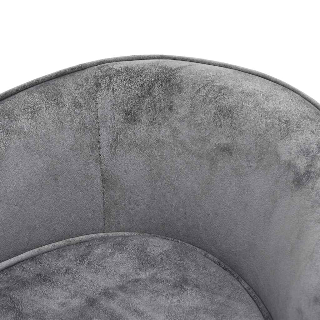 vidaXL Sofa dla psa, szara, 69x49x40 cm, pluszowa