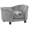 vidaXL Sofa dla psa, szara, 69x49x40 cm, pluszowa