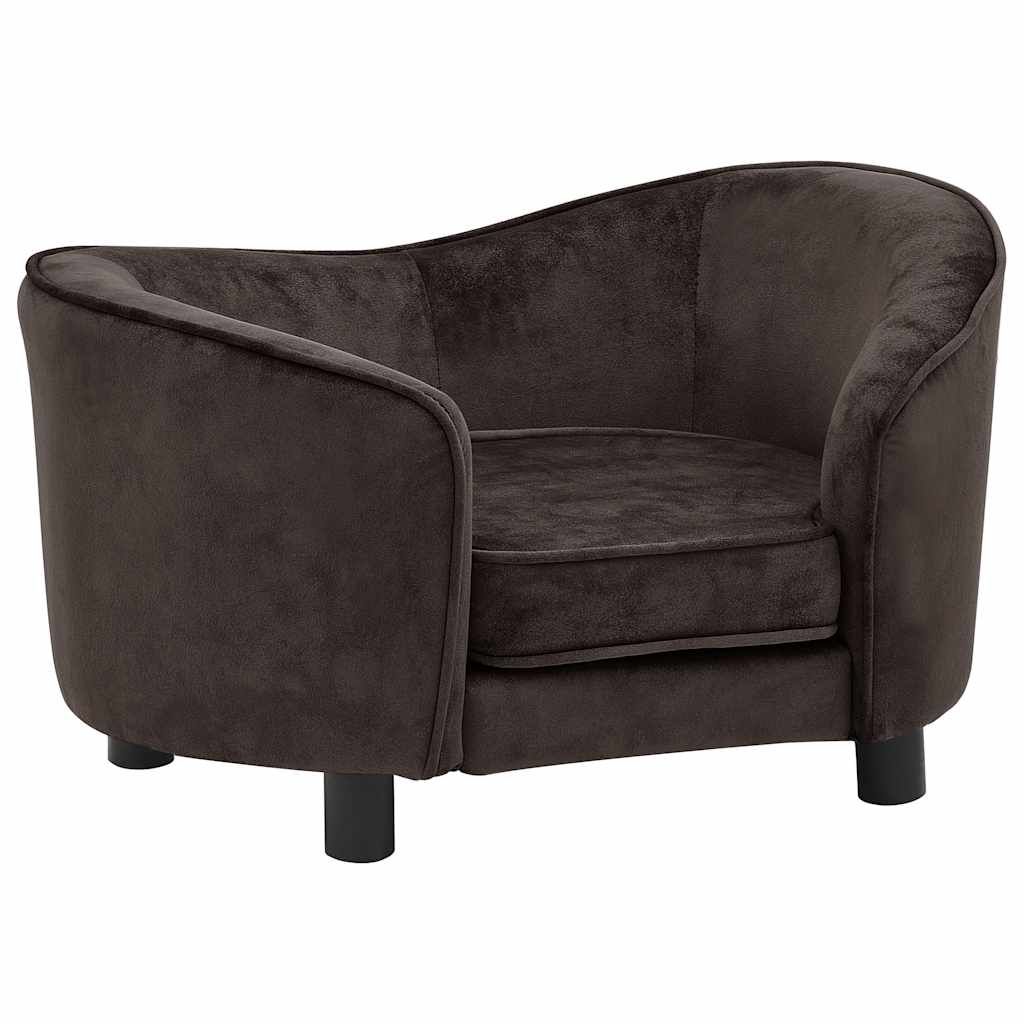 vidaXL Sofa dla psa, brązowa, 69x49x40 cm, pluszowa