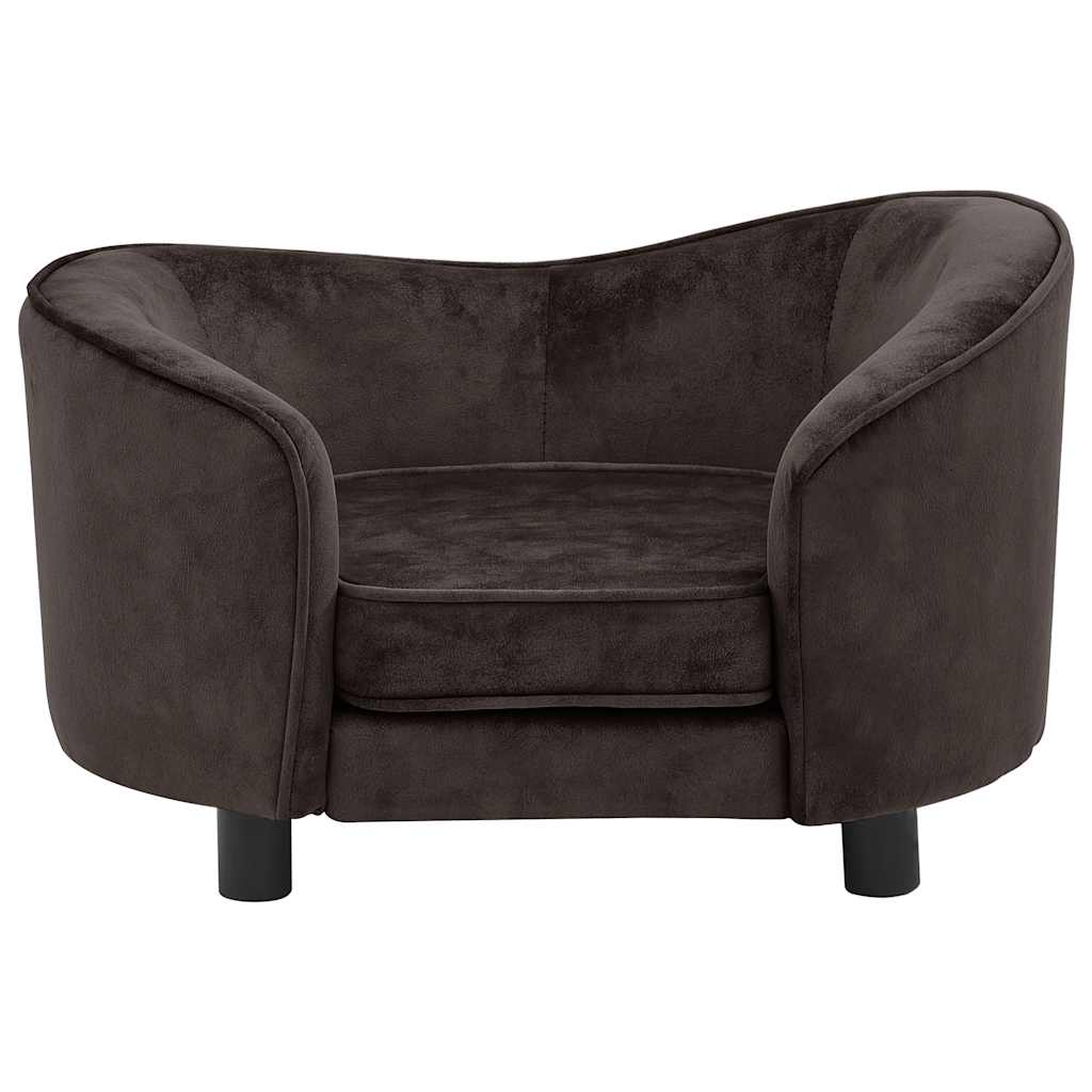 vidaXL Sofa dla psa, brązowa, 69x49x40 cm, pluszowa
