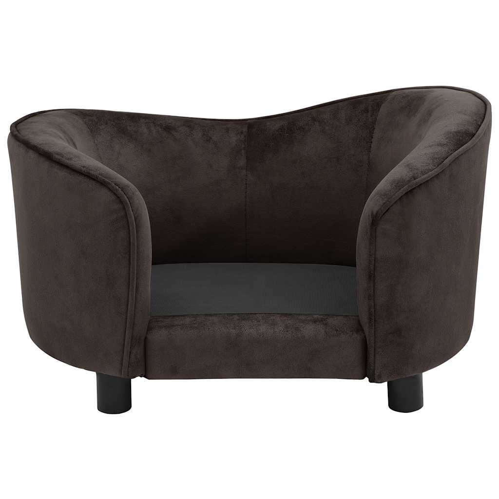 vidaXL Sofa dla psa, brązowa, 69x49x40 cm, pluszowa