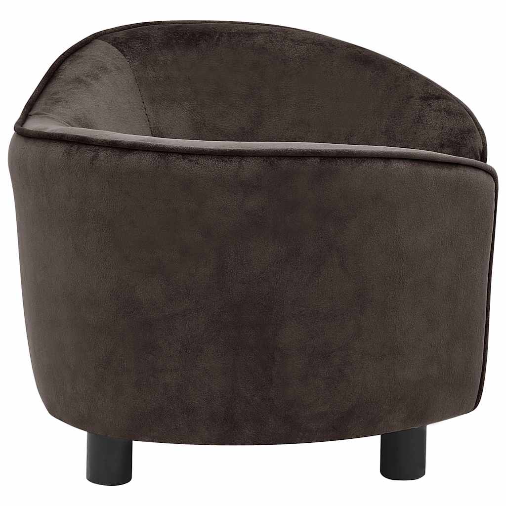 vidaXL Sofa dla psa, brązowa, 69x49x40 cm, pluszowa