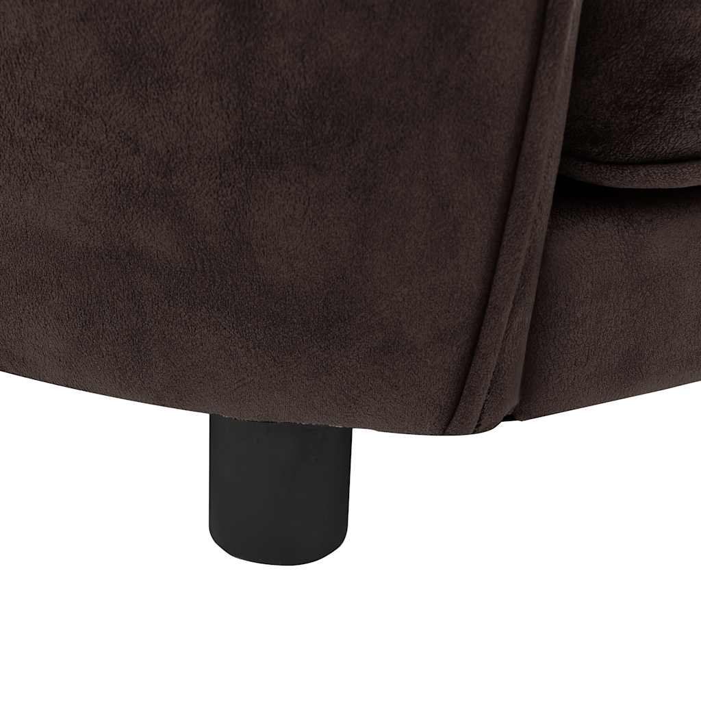 vidaXL Sofa dla psa, brązowa, 69x49x40 cm, pluszowa