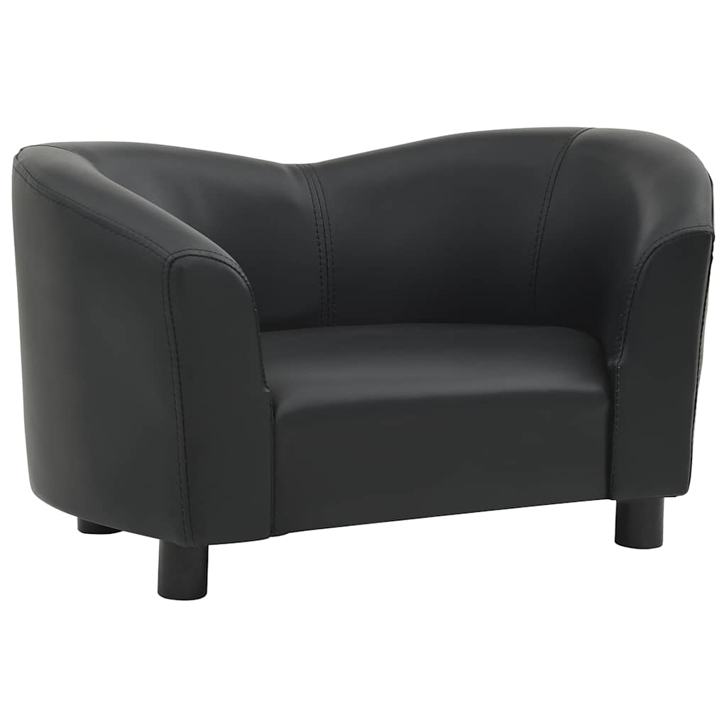 vidaXL Sofa dla psa, czarna, 67x41x39 cm, sztuczna skóra