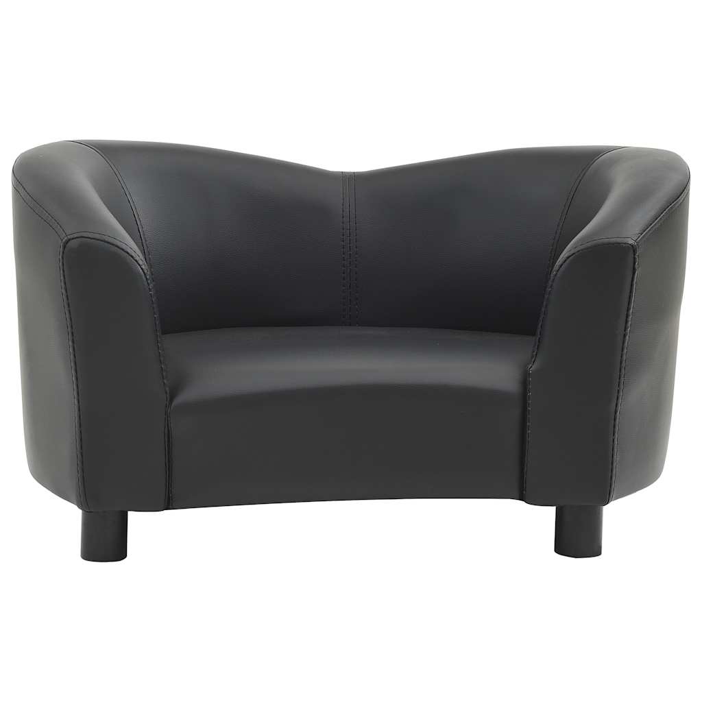 vidaXL Sofa dla psa, czarna, 67x41x39 cm, sztuczna skóra