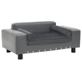 vidaXL Sofa dla psa, szara, 81x43x31 cm, plusz i sztuczna skóra