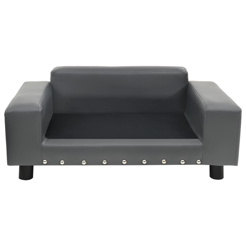 vidaXL Sofa dla psa, szara, 81x43x31 cm, plusz i sztuczna skóra