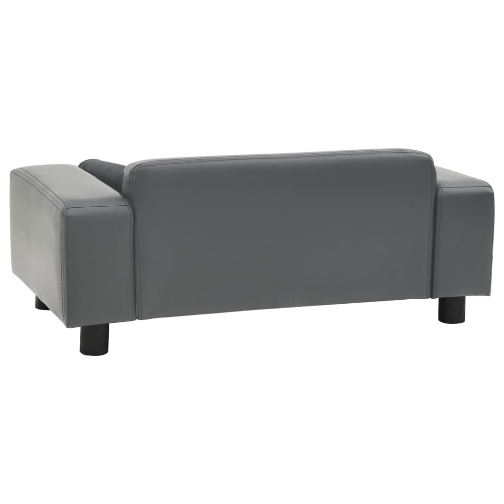 vidaXL Sofa dla psa, szara, 81x43x31 cm, plusz i sztuczna skóra