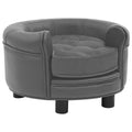 vidaXL Sofa dla psa, szara, 48x48x32 cm, plusz i sztuczna skóra