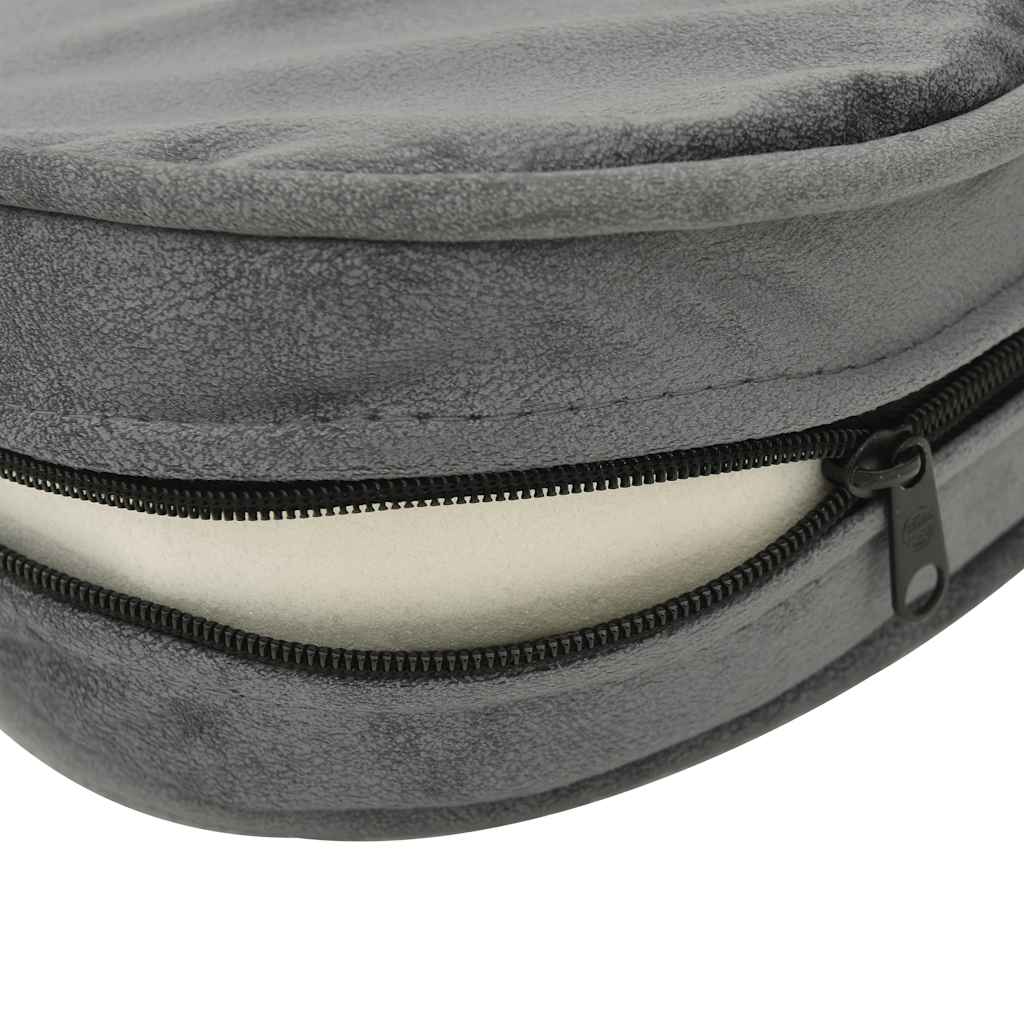 vidaXL Sofa dla psa, szara, 48x48x32 cm, plusz i sztuczna skóra