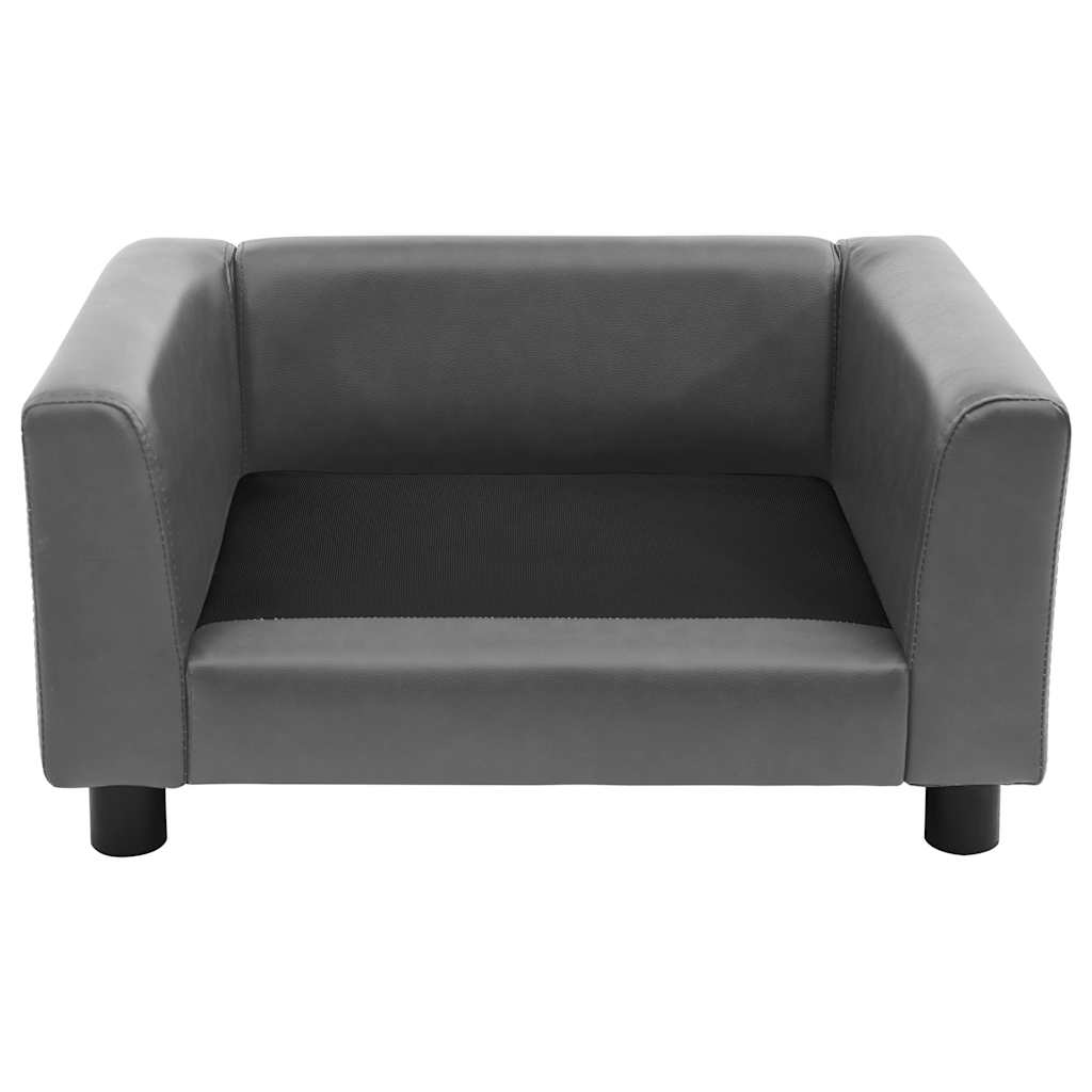 vidaXL Sofa dla psa, szara, 60x43x30 cm, plusz i sztuczna skóra