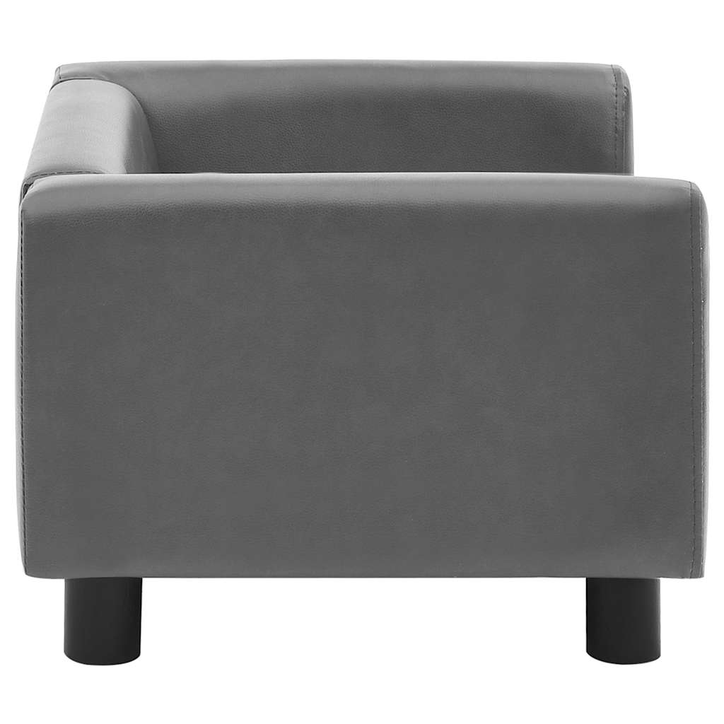vidaXL Sofa dla psa, szara, 60x43x30 cm, plusz i sztuczna skóra