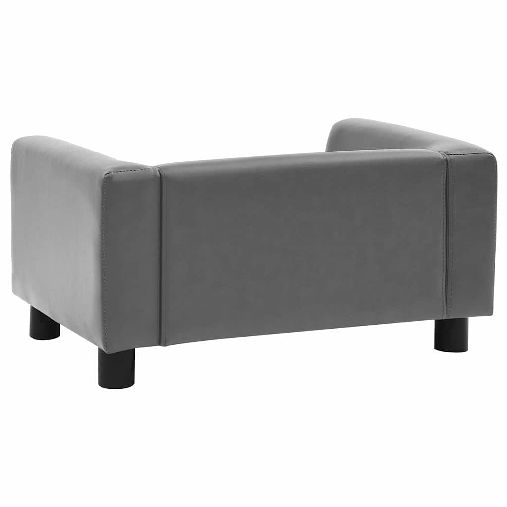 vidaXL Sofa dla psa, szara, 60x43x30 cm, plusz i sztuczna skóra