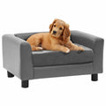 vidaXL Sofa dla psa, szara, 60x43x30 cm, plusz i sztuczna skóra