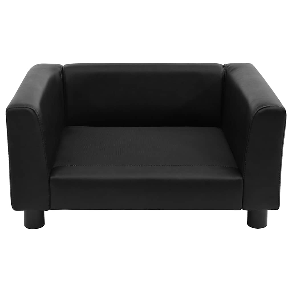 vidaXL Sofa dla psa, czarna, 60x43x30 cm, plusz i sztuczna skóra