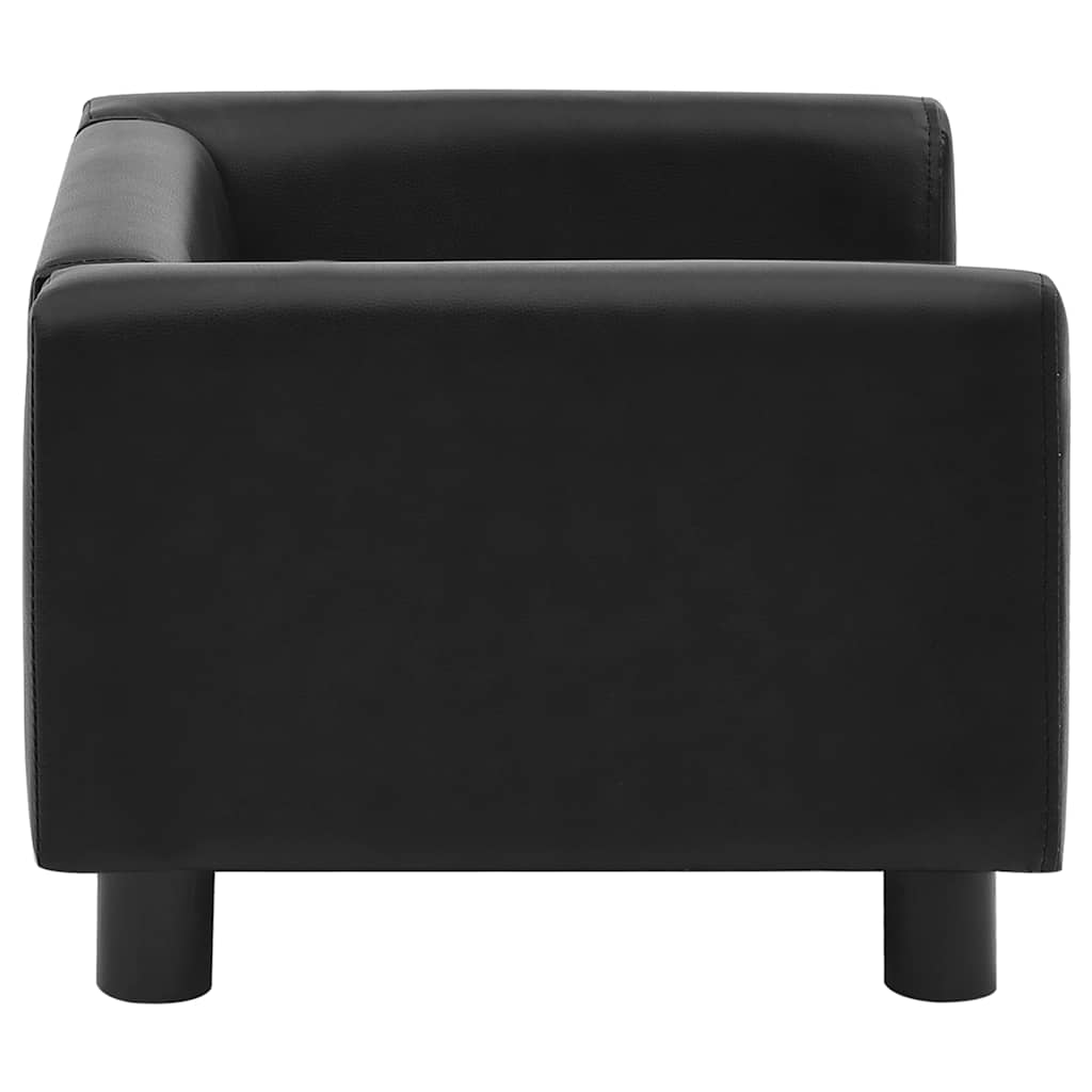 vidaXL Sofa dla psa, czarna, 60x43x30 cm, plusz i sztuczna skóra