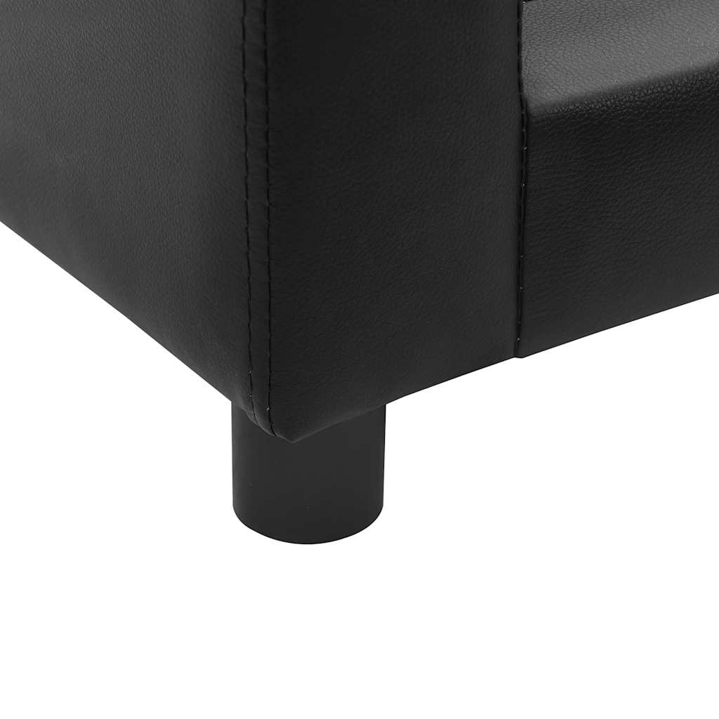 vidaXL Sofa dla psa, czarna, 60x43x30 cm, plusz i sztuczna skóra