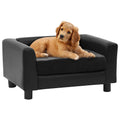 vidaXL Sofa dla psa, czarna, 60x43x30 cm, plusz i sztuczna skóra