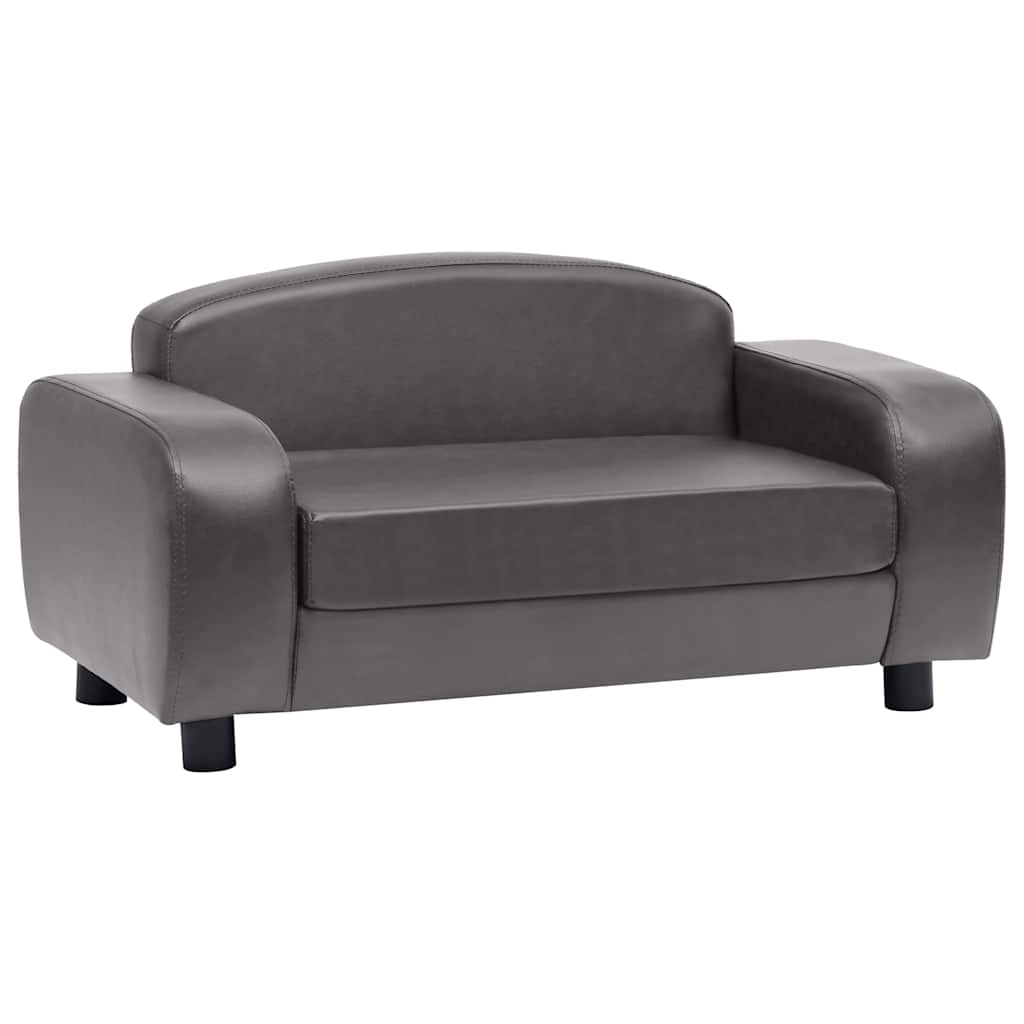 vidaXL Sofa dla psa, szara, 80x50x40 cm, sztuczna skóra