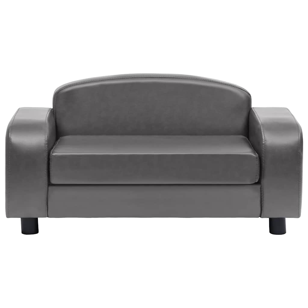 vidaXL Sofa dla psa, szara, 80x50x40 cm, sztuczna skóra