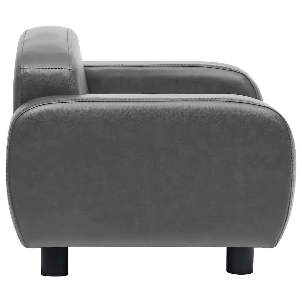 vidaXL Sofa dla psa, szara, 80x50x40 cm, sztuczna skóra