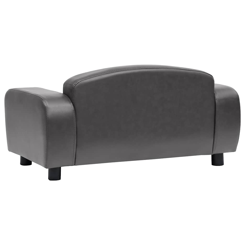 vidaXL Sofa dla psa, szara, 80x50x40 cm, sztuczna skóra