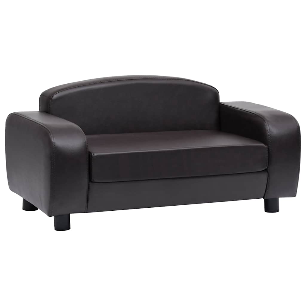 vidaXL Sofa dla psa, brązowa, 80x50x40 cm, sztuczna skóra
