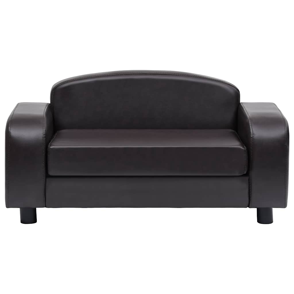 vidaXL Sofa dla psa, brązowa, 80x50x40 cm, sztuczna skóra