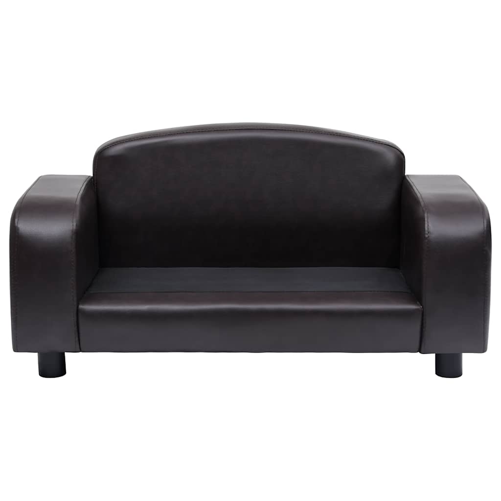 vidaXL Sofa dla psa, brązowa, 80x50x40 cm, sztuczna skóra