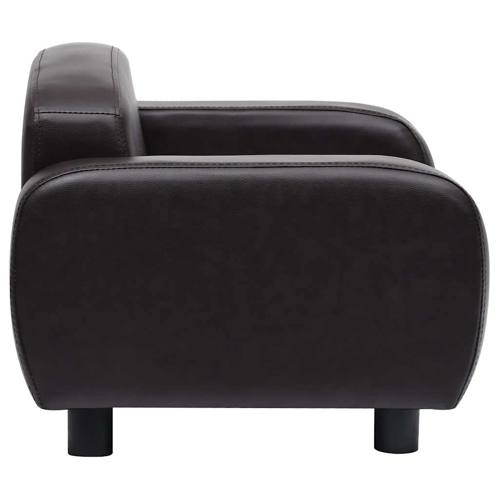 vidaXL Sofa dla psa, brązowa, 80x50x40 cm, sztuczna skóra