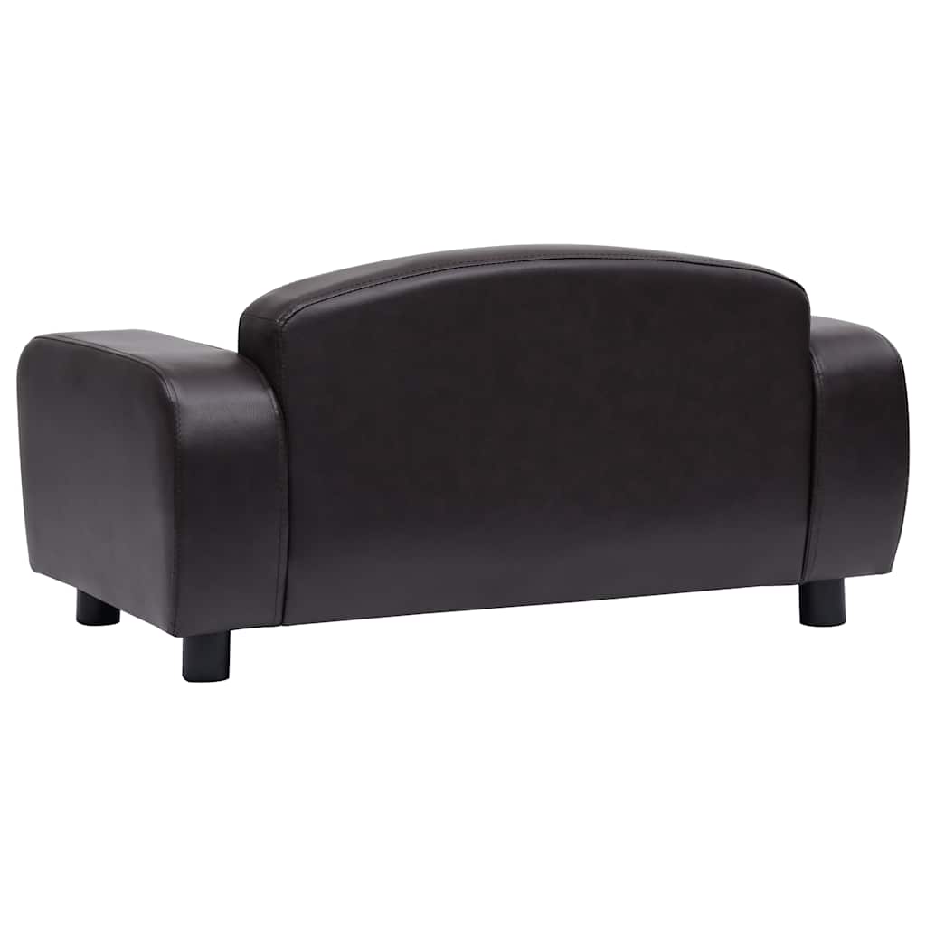 vidaXL Sofa dla psa, brązowa, 80x50x40 cm, sztuczna skóra