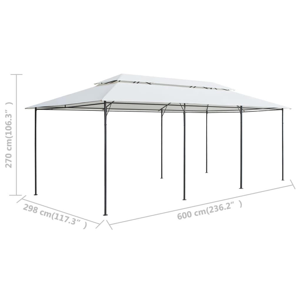 vidaXL Altana, 600x298x270 cm, biała, 180 g/m²