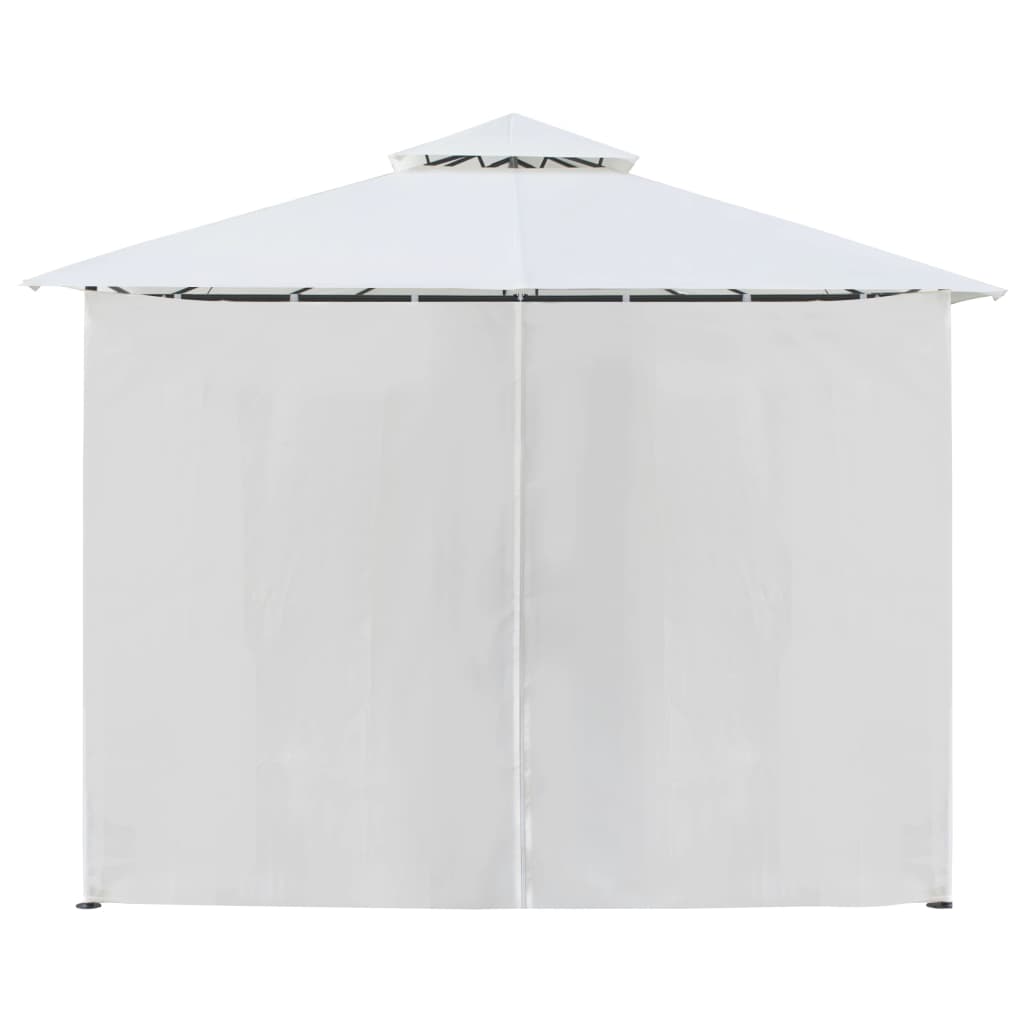 vidaXL Altana z zasłonami, 600x298x270 cm, biała, 180 g/m²