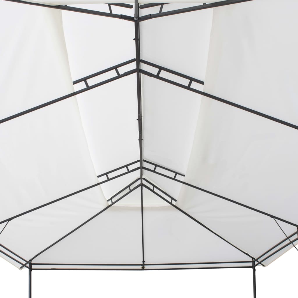 vidaXL Altana z zasłonami, 600x298x270 cm, biała, 180 g/m²