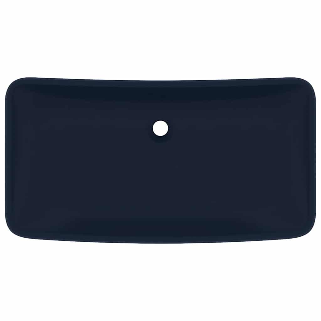vidaXL Umywalka prostokątna, matowy granat, 71x38 cm, ceramika