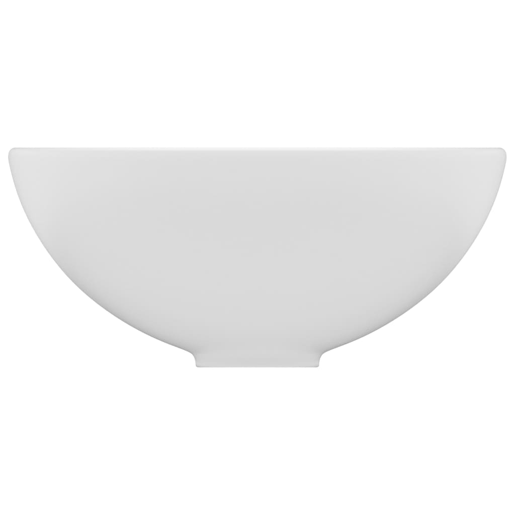 vidaXL Okrągła umywalka łazienkowa, matowa biel, 32,5x14 cm, ceramika