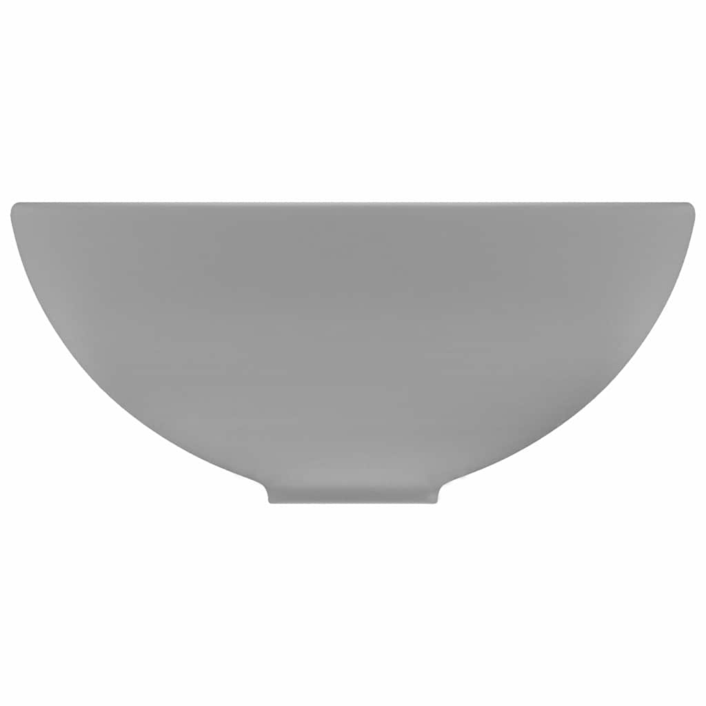 vidaXL Okrągła umywalka łazienkowa, matowa jasnoszara, 32,5 x 14 cm