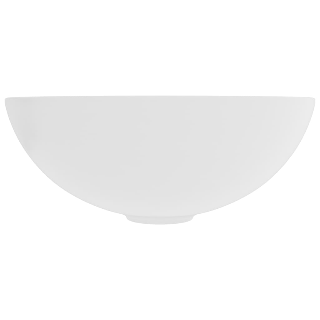 vidaXL Umywalka łazienkowa, ceramiczna, matowa biel, okrągła