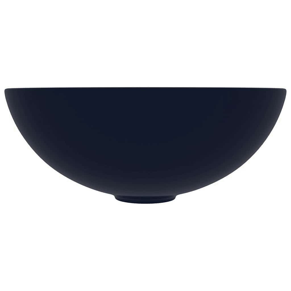 vidaXL Umywalka łazienkowa, ceramiczna, ciemnoniebieska, okrągła